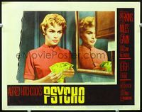 3b007 PSYCHO lobby card #5 '60 Alfred Hitchcock, pretty Janet Leigh decides to steal lots of cash!
