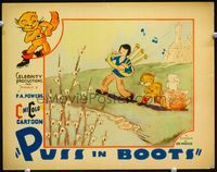 3b002 PUSS IN BOOTS movie lobby card '34 great Ub Iwerks artwork of classic fairy tale cat!