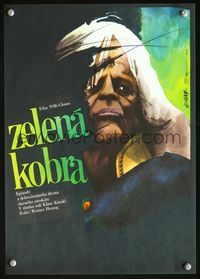3c041 COBRA VERDE Czech 11x15 poster '88 Werner Herzog, cool different art of Klaus Kinski by Vlach!