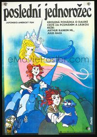 3c065 LAST UNICORN Czech 11x16 movie poster '83 cool completely different fantasy artwork by Weber!