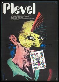 3c027 WEEDS Czech 23x33 poster '88 cool completely different art of masked man & jester by Vaca!