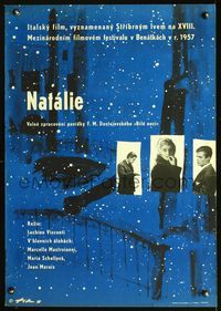 3c028 WHITE NIGHTS Czech 23x33 '57 Luchino Visconti's Le Notti bianche, Maria Schell, Mastroianni