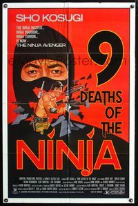 3d017 9 DEATHS OF THE NINJA one-sheet poster '85 avenger Sho Kosugi, cool martial arts artwork!