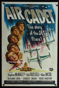 3d023 AIR CADET one-sheet poster '51 the story of U.S. Air Force jet pilots, cool airplane art!