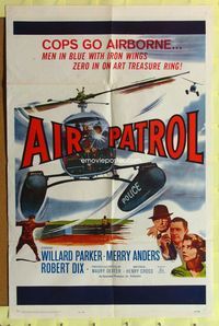 3d024 AIR PATROL one-sheet poster '62 helicopter police, Willard Parker, Merry Anders, Robert Dix