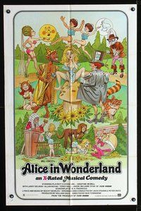 3d026 ALICE IN WONDERLAND one-sheet poster '76 X-rated, sexy Playboy's cover girl Kristine De Bell!