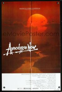 3d038 APOCALYPSE NOW advance 1sh '79 Francis Ford Coppola, art of helicopters in front of the sun!