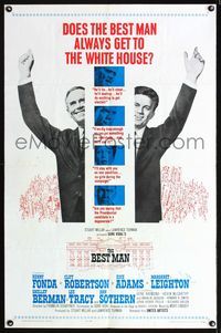 3d062 BEST MAN one-sheet '64 Henry Fonda & Gore Vidal running for President of the United States!