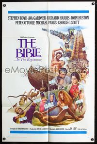 3d065 BIBLE 1sheet '67 La Bibbia, John Huston as Noah, Stephen Boyd as Nimrod, Ava Gardner as Sarah