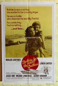 3d092 BOBBIE JO & THE OUTLAW one-sheet poster '76 Marjoe Gortner, Lynda Carter, Mustang Mach 1!