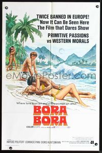 3d099 BORA BORA one-sheet movie poster '70 where love is an art and every woman is an artist!