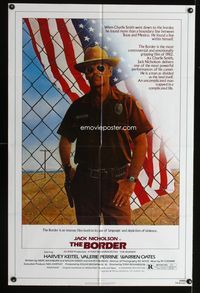 3d100 BORDER one-sheet '82 cool art of Jack Nicholson as border patrol by M. Skolsky, Harvey Keitel