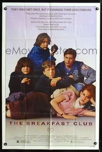 3d107 BREAKFAST CLUB one-sheet poster '85 John Hughes, Emilio Estevez, Molly Ringwald, cult classic!