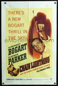3d135 CHAIN LIGHTNING one-sheet poster '49 great artwork of military test pilot Humphrey Bogart!