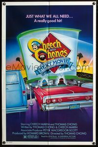 3d143 CHEECH & CHONG'S NEXT MOVIE 1sheet '80 Tommy Chong, Cheech Marin, cool Hamagami drive-in art!