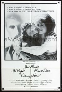 3d161 COMING HOME one-sheet '78 Jane Fonda, Jon Voight, Bruce Dern, Hal Ashby, Vietnam veterans!