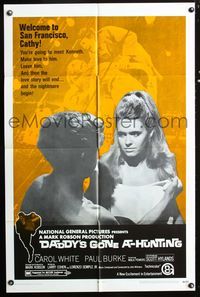 3d184 DADDY'S GONE A-HUNTING one-sheet movie poster '69 Carol White, Paul Burke, terrifying!