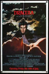 3d229 DRACULA int'l advance one-sheet '79 vampire Frank Langella, Laurence Olivier, Bram Stoker