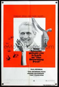 3d231 DROWNING POOL one-sheet movie poster '75 Paul Newman as Lew Harper, Joanne Woodward