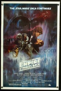 3d240 EMPIRE STRIKES BACK gwtw style 1sh '80 George Lucas sci-fi classic, artwork by Roger Kastel!
