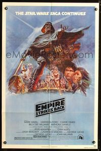 3d242 EMPIRE STRIKES BACK style B 1sheet '80 George Lucas sci-fi classic, cool artwork by Tom Jung!