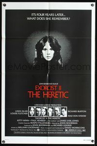 3d251 EXORCIST II: THE HERETIC one-sheet '77 Linda Blair, Boorman's sequel to Friedkin's movie!