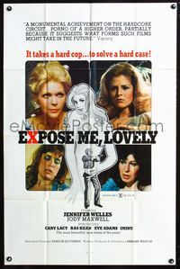 3d252 EXPOSE ME LOVELY 1sh '76 sexy Jennifer Welles knows it takes a hard cop to solve a hard case!