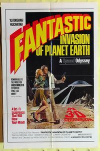 3d260 FANTASTIC INVASION OF PLANET EARTH 1sheet '76 The Bubble, in 3-D Stereovision, music by Queen!