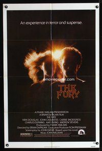 3d309 FURY one-sheet poster '78 Brian De Palma, Kirk Douglas, an experience in terror & suspense!