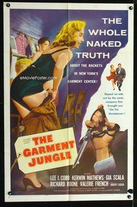 3d315 GARMENT JUNGLE 1sheet '61 Lee J. Cobb, the whole naked truth about New York's garment center!