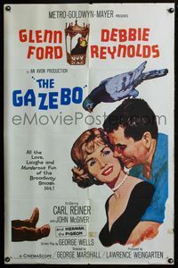 3d318 GAZEBO one-sheet movie poster '60 great romantic art of Glenn Ford & Debbie Reynolds!
