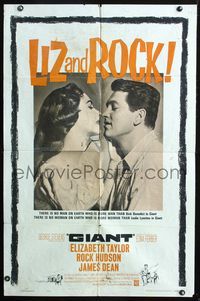 3d322 GIANT one-sheet R63 James Dean, Elizabeth Taylor, Rock Hudson, directed by George Stevens!