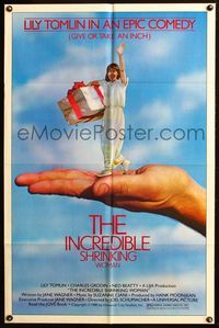 3d414 INCREDIBLE SHRINKING WOMAN Hand style 1sheet '80 Joel Schumacher, Lily Tomlin, Charles Grodin
