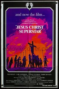3d438 JESUS CHRIST SUPERSTAR one-sheet '73 Andrew Lloyd Webber religious musical, art of Golgotha