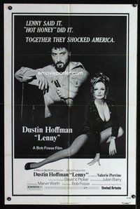 3d482 LENNY style B one-sheet poster '74 Dustin Hoffman as Lenny Bruce, Valerie Perrine, Bob Fosse