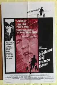 3d504 LONELINESS OF THE LONG DISTANCE RUNNER one-sheet poster '62 Michael Redgrave, Tony Richardson