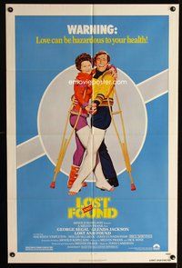 3d511 LOST & FOUND one-sheet '79 George Segal & Glenda Jackson on crutches together by Tanenbaum!