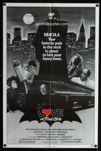3d513 LOVE AT FIRST BITE one-sheet poster '79 wacky vampire image of George Hamilton as Dracula!