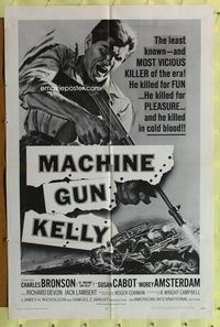 3d526 MACHINE GUN KELLY one-sheet movie poster R68 Charles Bronson, Roger Corman, Susan Cabot, AIP