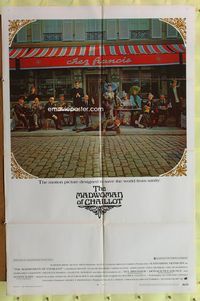 3d533 MADWOMAN OF CHAILLOT one-sheet poster '69 Katharine Hepburn, Charles Boyer, Claude Dauphin