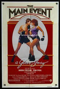 3d540 MAIN EVENT one-sheet movie poster '79 great image of Barbra Streisand boxing with Ryan O'Neal!