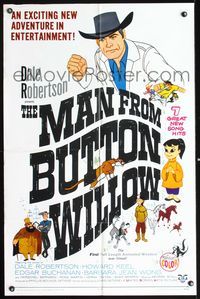 3d550 MAN FROM BUTTON WILLOW one-sheet movie poster '64 western cartoon, Dale Robertson, Howard Keel