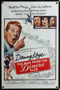 3d551 MAN FROM THE DINERS' CLUB 1sh '63 Danny Kaye, funniest picture since money went out of style!