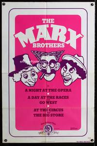 3d579 MARX BROTHERS one-sheet movie poster '74 Al Hirschfeld-like art of Harpo, Chico & Grocho Marx!