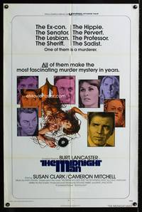 3d596 MIDNIGHT MAN one-sheet movie poster '74 Burt Lancaster, Susan Clark, Cameron Mitchell