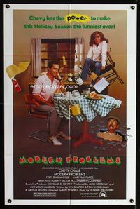 3d605 MODERN PROBLEMS 1sheet '81 Chevy Chase, Patti D'Arbanville, Brian Doyle-Murray, wacky image!