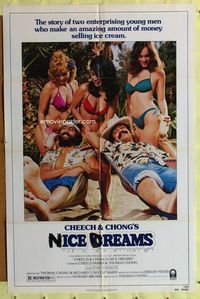3d144 CHEECH & CHONG'S NICE DREAMS 1sh '81 two young men who make lots of money selling ice cream!