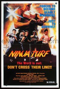 3d649 NINJA TURF one-sheet movie poster '86 tough martial arts gang w/weapons!