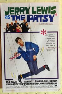 3d704 PATSY one-sheet '64 wacky Jerry Lewis star & director hanging from strings like a puppet!