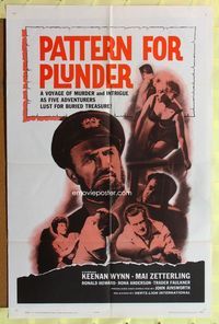 3d705 PATTERN FOR PLUNDER one-sheet movie poster '64 Keenan Wynn, Mai Zetterling, Ronald Howard